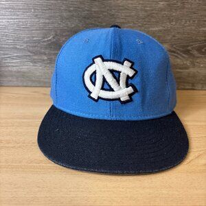 Vintage North Carolina Tar Heels Hat Cap Fitted Size 7 Blue Navy New Era‎ Pro